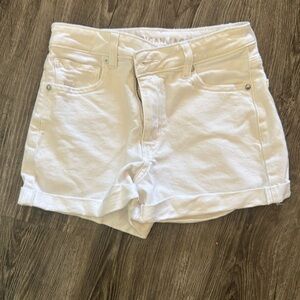 American Eagle white denim shorts
